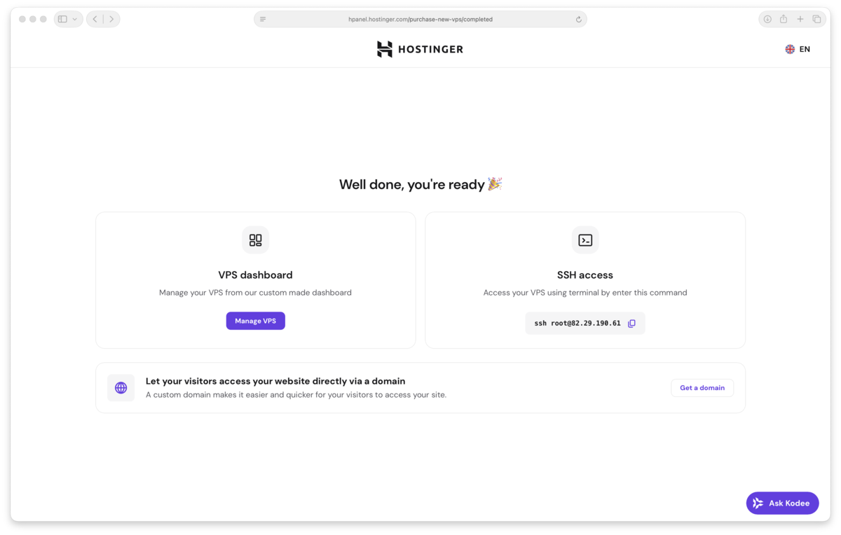 Note your server IP