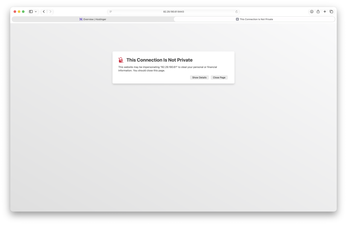Get past the certificate warning