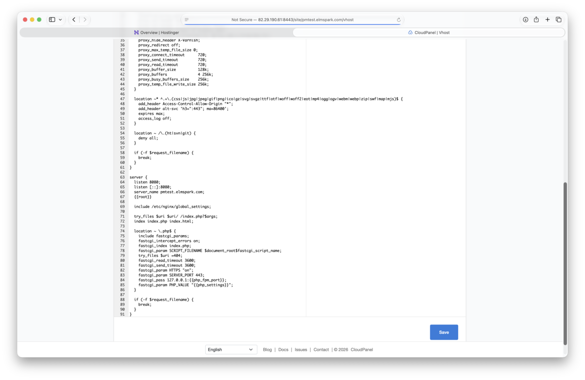 The web server is already set up