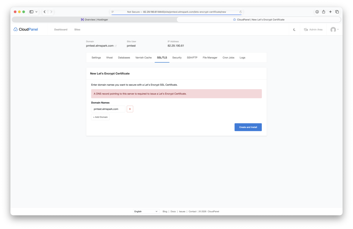 Create the SSL certificate